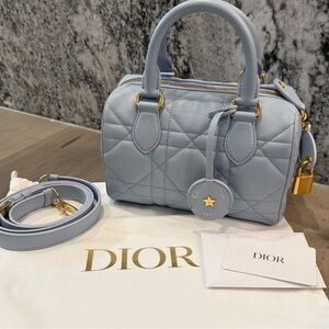 Christian Dior Groove 20 Bag Cloud Blue Cannage Leather - FULL SET with Receipt